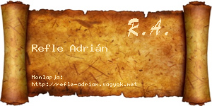 Refle Adrián névjegykártya